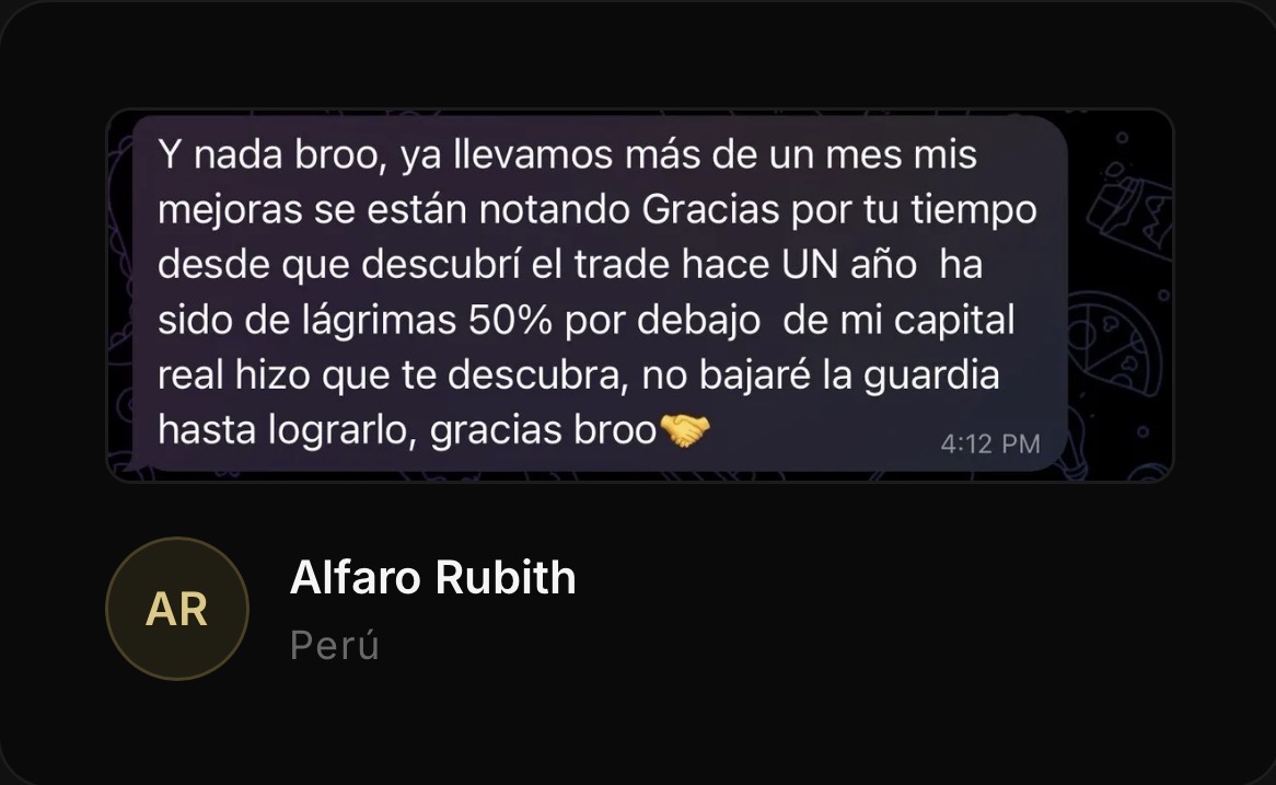Alfaro Rubith, Perú: tras más de un mes, sus mejoras se están notando y agradece el tiempo compartido.